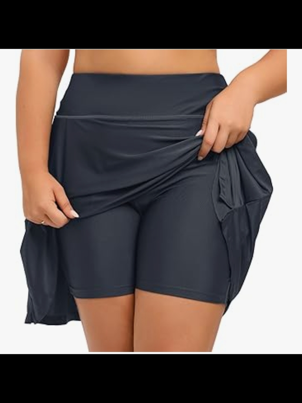 Black Swim Coverup Skirt with Built-In Shorts